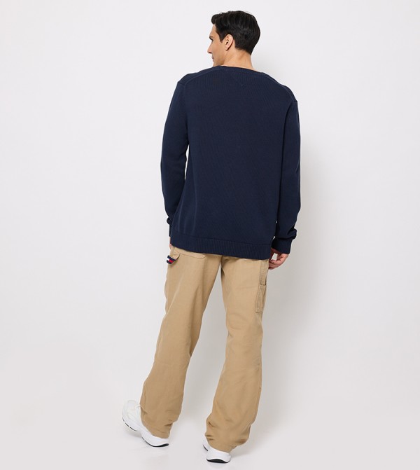 تومي جينز  سترات و كارديغانات  - كحلي Round Neck Sweaters