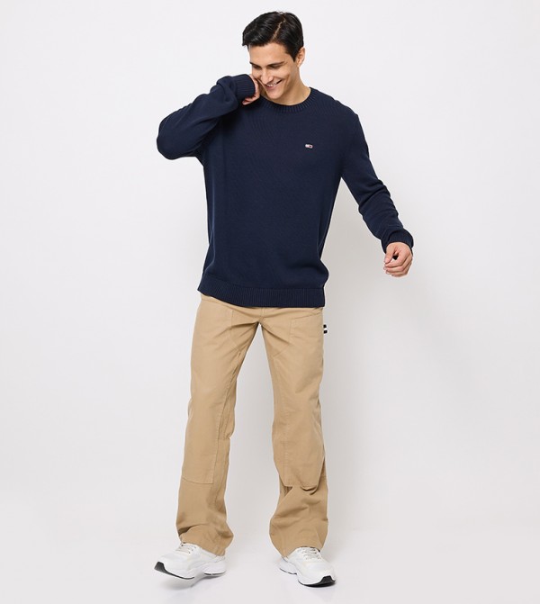 تومي جينز  سترات و كارديغانات  - كحلي Round Neck Sweaters