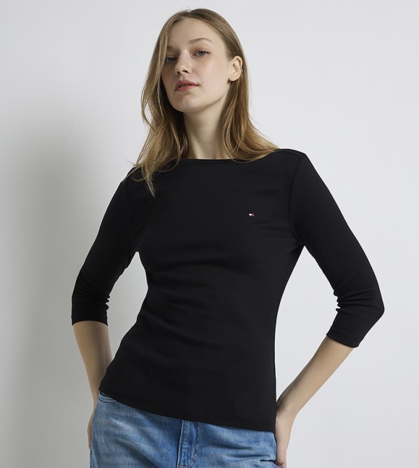 Tommy Hilfiger Long Sleeve T-Shirts - Black Long Sleeve T-Shirts