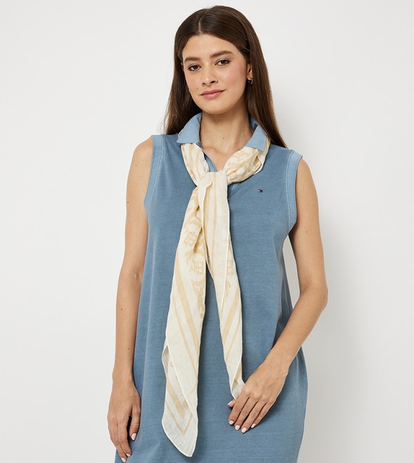 Tommy Hilfiger Silk Scarves - Beige Silk Scarves