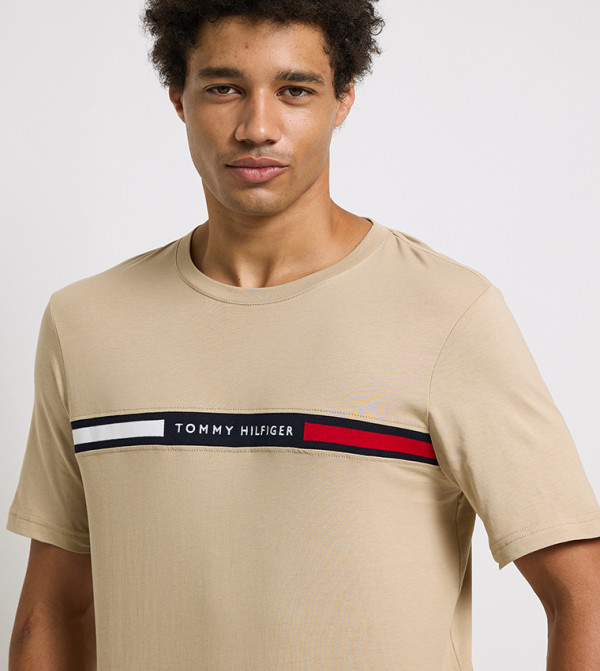 Tommy Hilfiger  Clothing - Khaki Round Neck T-Shirts