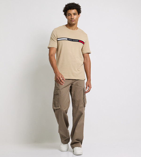 Tommy Hilfiger  Clothing - Khaki Round Neck T-Shirts