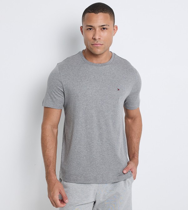 Tommy Hilfiger Round Neck T-Shirts - Grey Round Neck T-Shirts