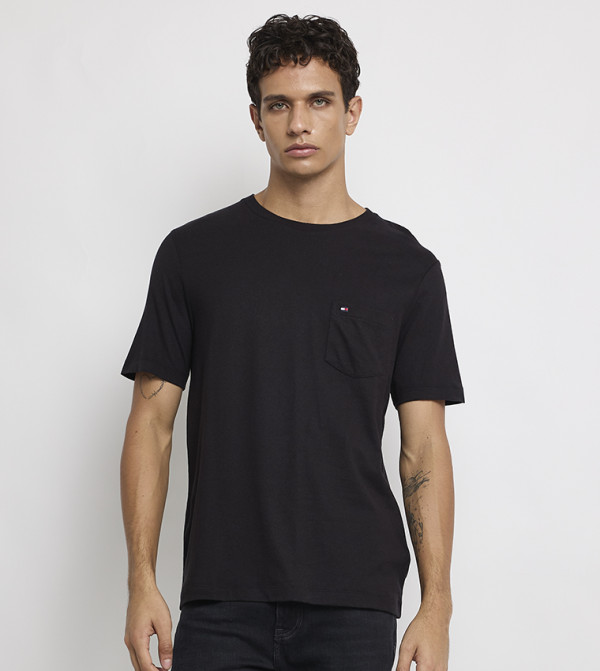 Tommy Hilfiger  Clothing - Black Round Neck T-Shirts