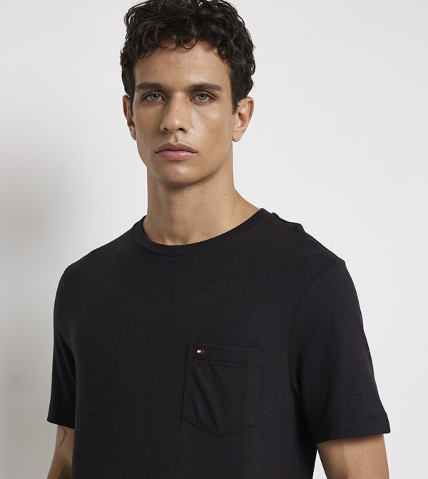 Tommy Hilfiger  Clothing - Black Round Neck T-Shirts