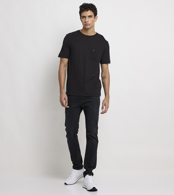 Tommy Hilfiger  Clothing - Black Round Neck T-Shirts