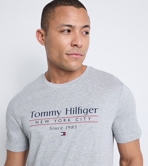 Tommy Hilfiger Men - Grey Round Neck T-Shirts