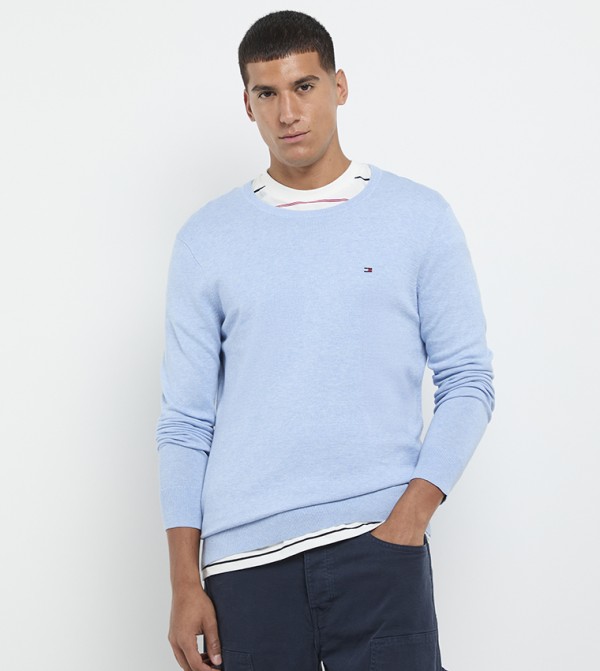 Tommy Hilfiger  Clothing - Blue Round Neck Sweaters