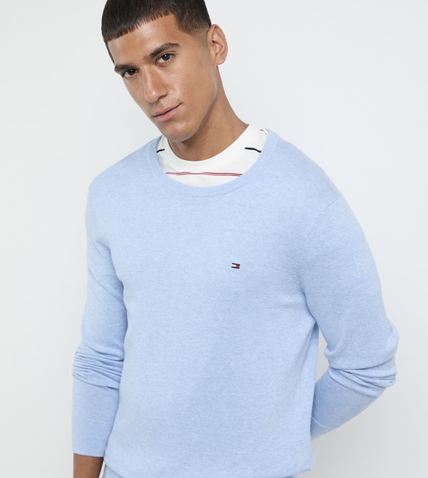 Tommy Hilfiger  Clothing - Blue Round Neck Sweaters