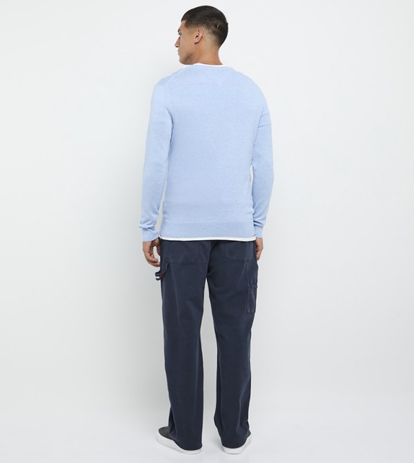 Tommy Hilfiger  Clothing - Blue Round Neck Sweaters