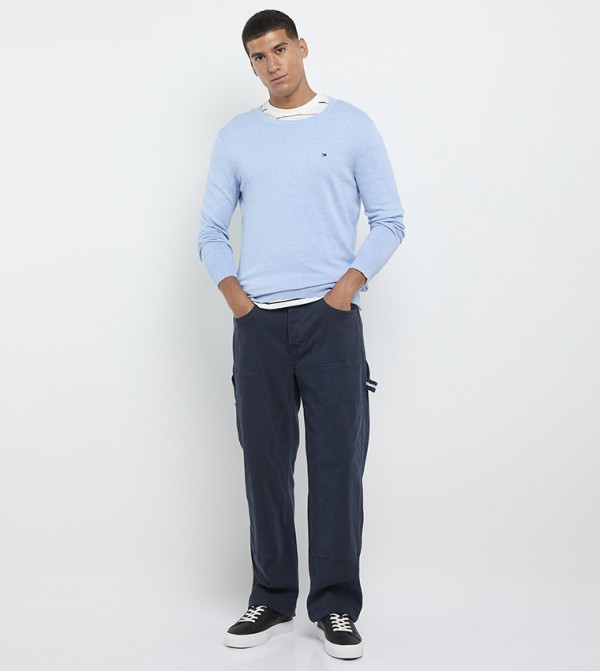 Tommy Hilfiger  Clothing - Blue Round Neck Sweaters
