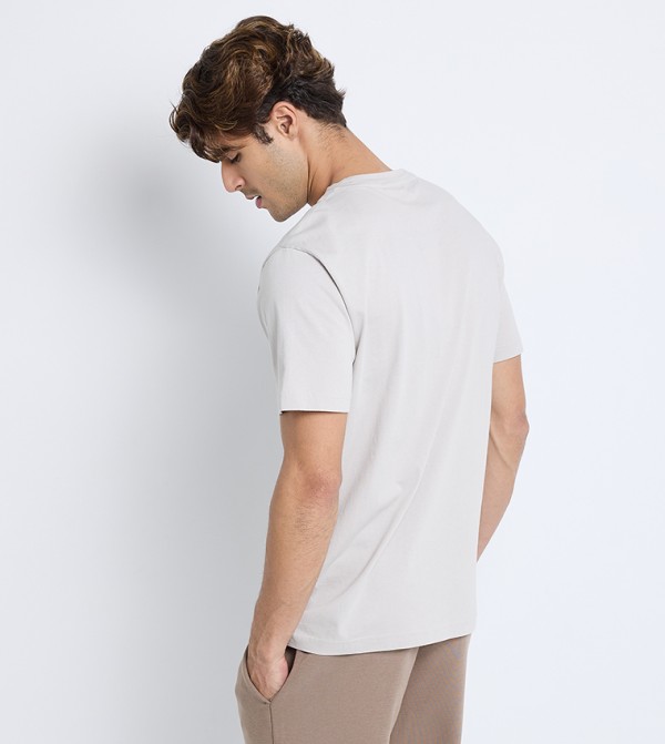 كالفين كلاين كالفين كلاين - رمادي Round Neck T-Shirts