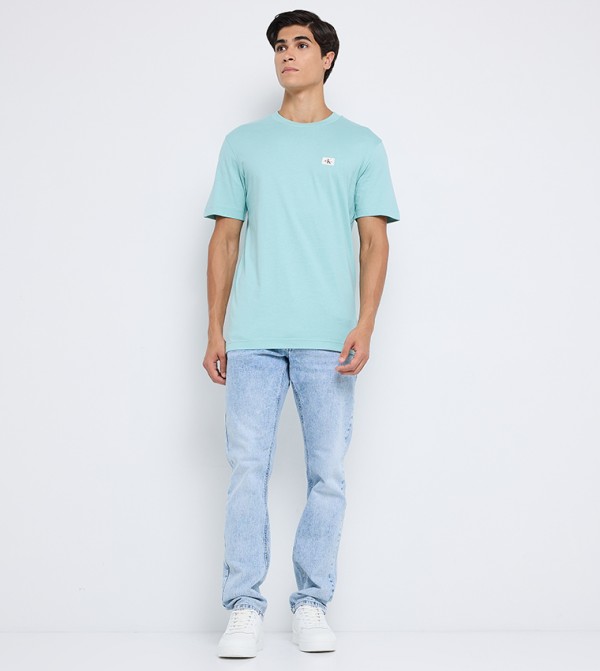 Calvin Klein Jeans Calvin Klein - Turquoise Round Neck T-Shirts