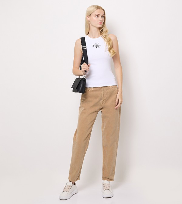 Calvin Klein Jeans  Clothing - White Sleeveless Tops