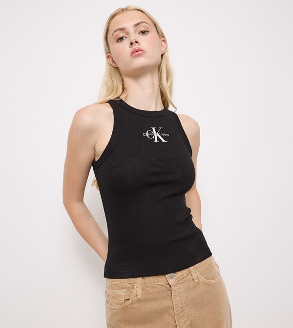 Calvin Klein Jeans  Clothing - Black Sleeveless Tops