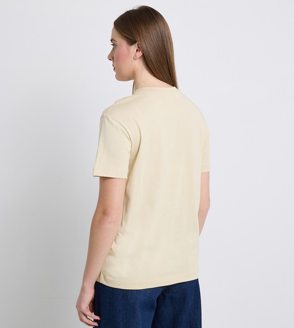 Calvin Klein  T-Shirts - Beige Short Sleeve T-Shirts