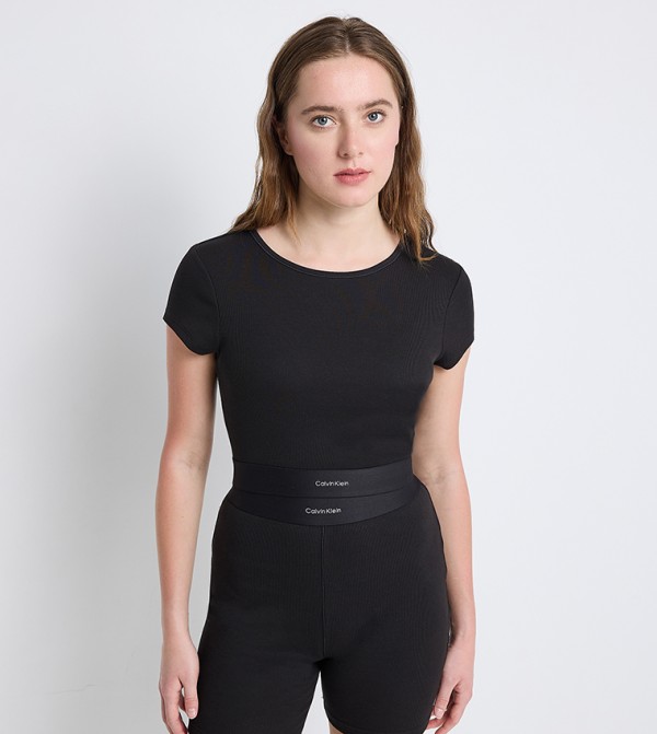 كالفين كلاين  بلوزات - أسود Cropped Tops