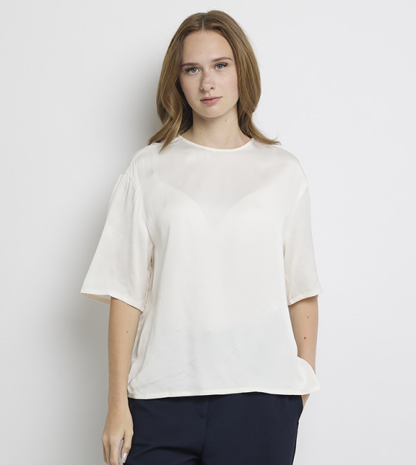 Tommy Hilfiger  T-Shirts - Ivory Short Sleeve T-Shirts