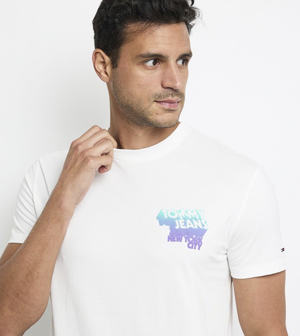 Tommy Jeans  Shirts - White Short Sleeves