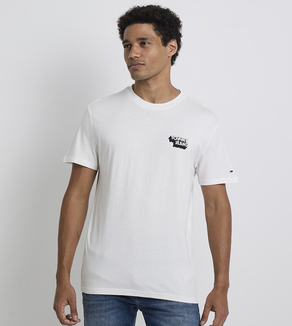 Tommy Hilfiger Round Neck T-Shirts - White Round Neck T-Shirts