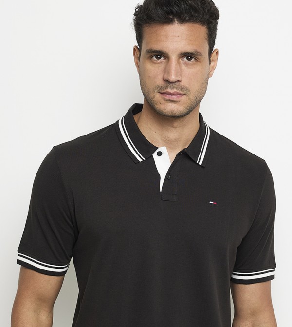 Tommy Jeans TOMMY JEANS - Black Polo T-shirts