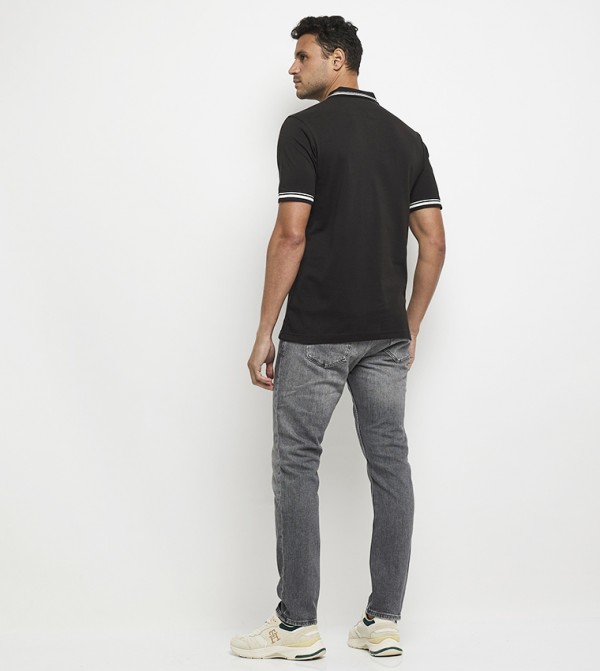 Tommy Jeans TOMMY JEANS - Black Polo T-shirts