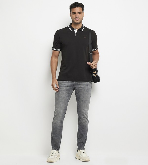 Tommy Jeans TOMMY JEANS - Black Polo T-shirts