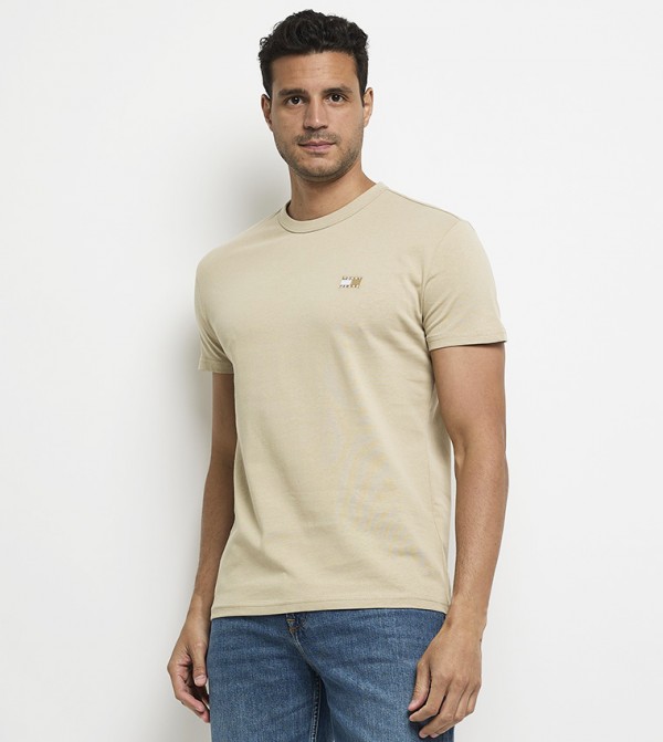 تومي جينز  قمصان - بيج Short Sleeves
