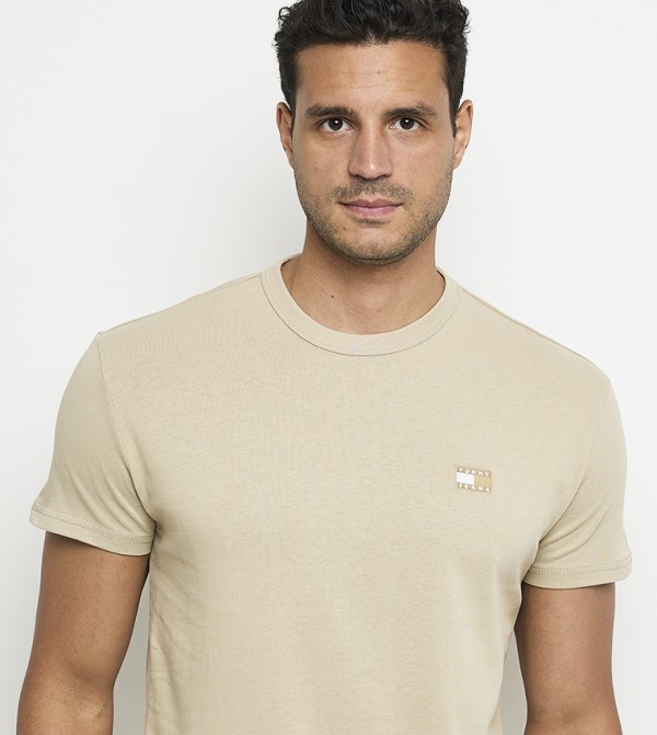 تومي جينز  قمصان - بيج Short Sleeves