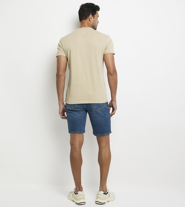 تومي جينز  قمصان - بيج Short Sleeves