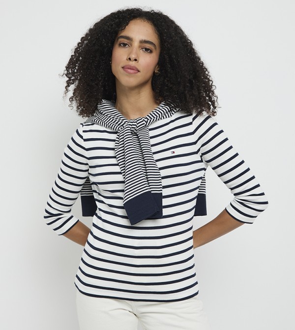 Tommy Hilfiger Long Sleeve T-Shirts - White Long Sleeve T-Shirts