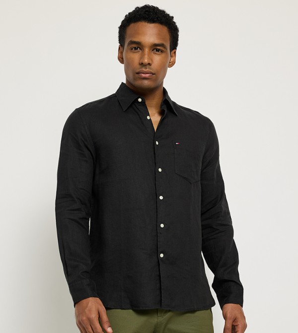 تومي هيلفيغر  قمصان - أسود Long Sleeves