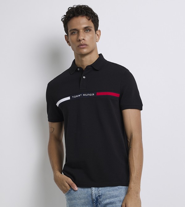 Tommy Hilfiger  T-Shirts - Black Polo T-shirts