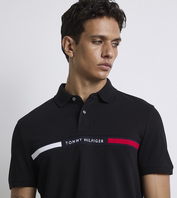 Tommy Hilfiger  T-Shirts - Black Polo T-shirts