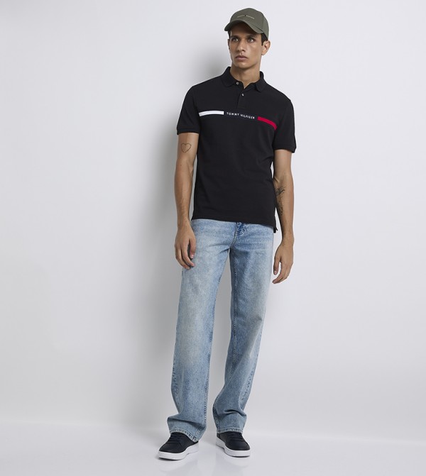 Tommy Hilfiger  T-Shirts - Black Polo T-shirts