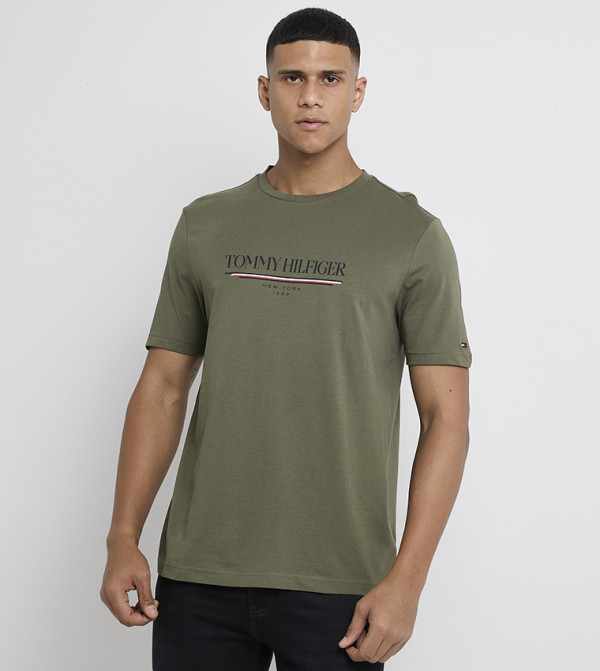 Tommy Hilfiger  T-Shirts - Green Casual T-Shirts