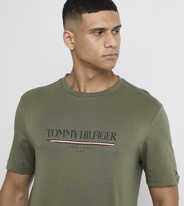 Tommy Hilfiger  T-Shirts - Green Casual T-Shirts