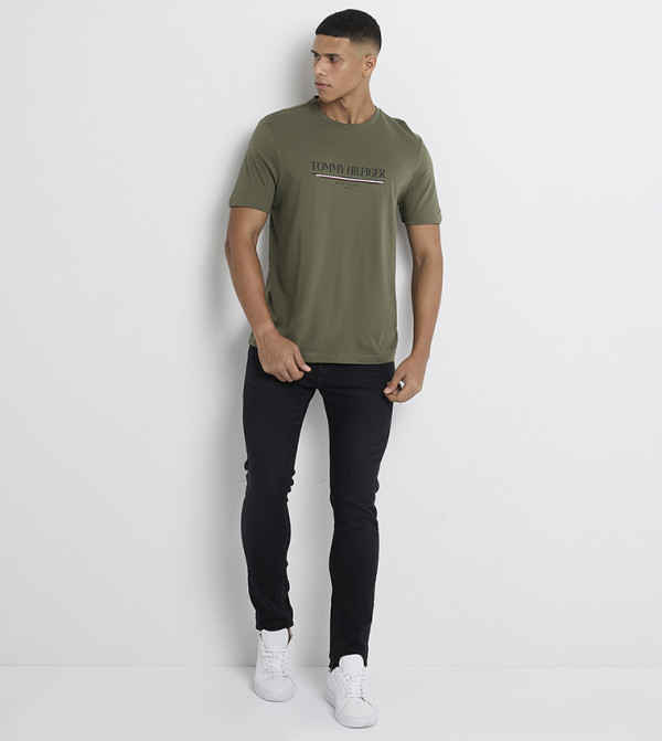 Tommy Hilfiger  T-Shirts - Green Casual T-Shirts