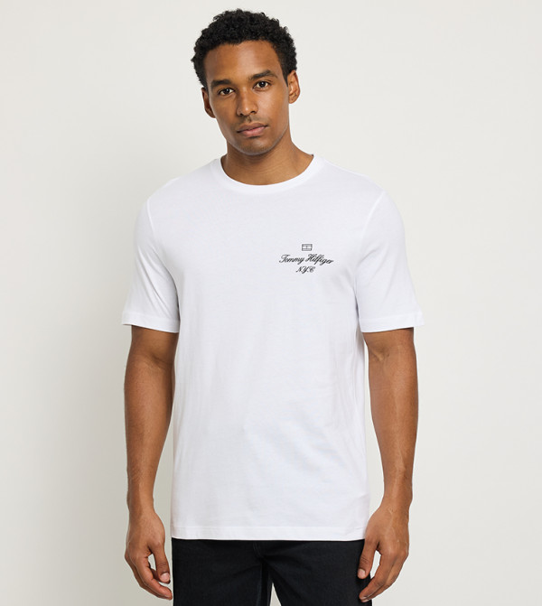 Tommy Hilfiger  Clothing - White Round Neck T-Shirts