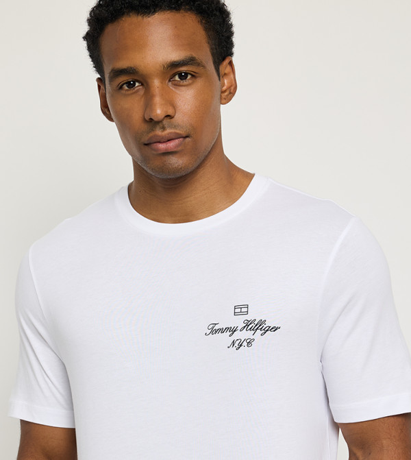 Tommy Hilfiger  Clothing - White Round Neck T-Shirts
