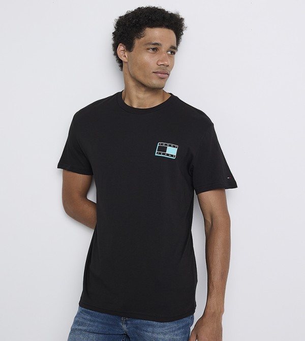 Tommy Hilfiger T-Shirts - Black Round Neck T-Shirts