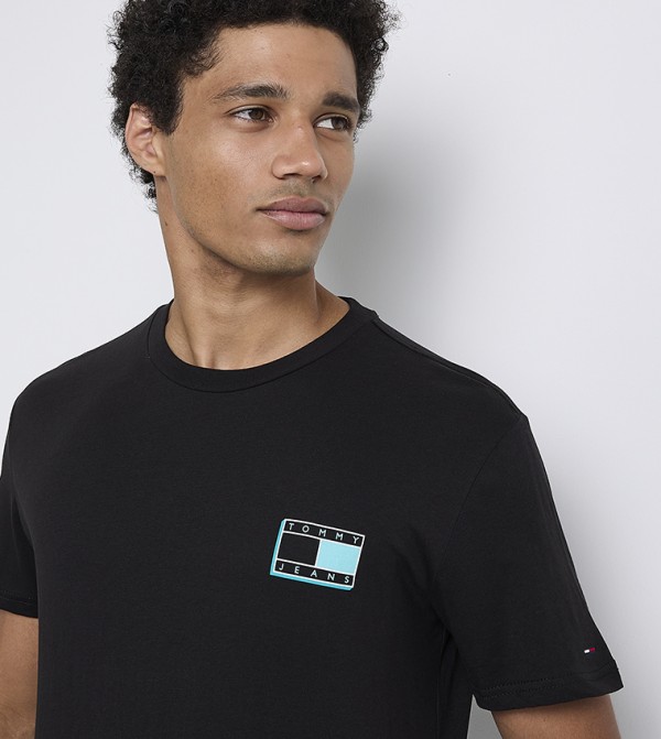Tommy Hilfiger T-Shirts - Black Round Neck T-Shirts