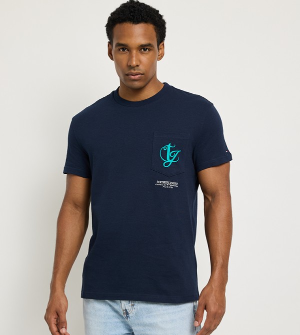 تومي جينز تومي جينز - كحلي Round Neck T-Shirts