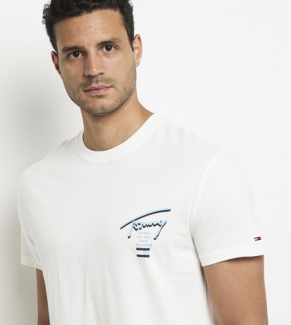 Tommy Jeans  Shirts - White Short Sleeves