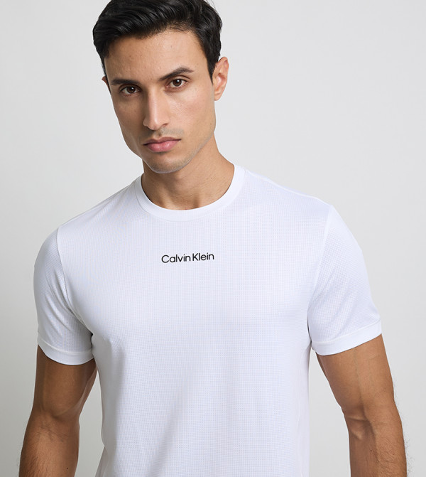 كالفين كلاين كالفين كلاين - أبيض Round Neck T-Shirts