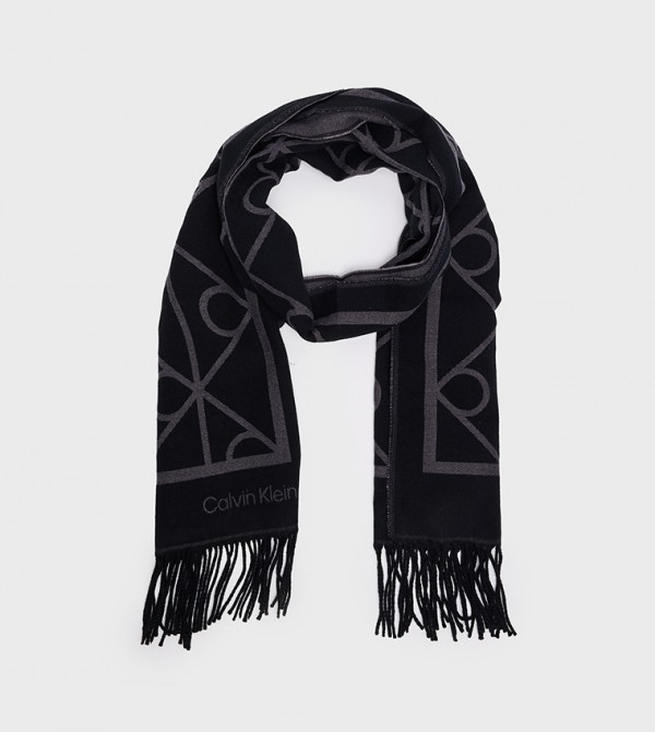 Calvin Klein Scarves - Black Woollen Scarves