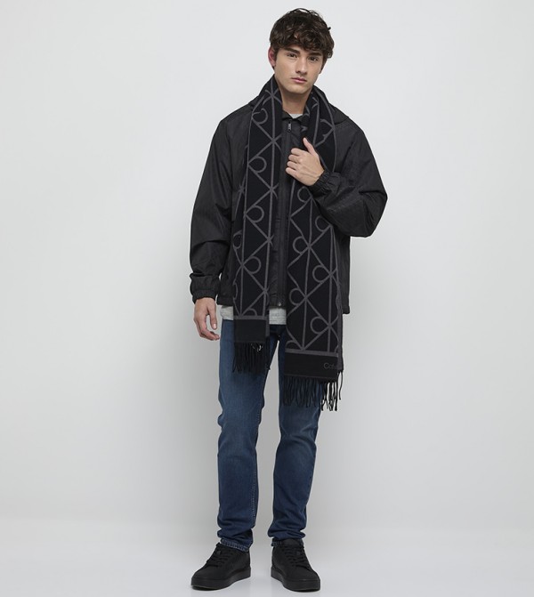 Calvin Klein Scarves - Black Woollen Scarves