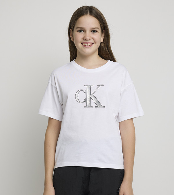 كالفين كلاين كالفين كلاين - أبيض تي شيرتات