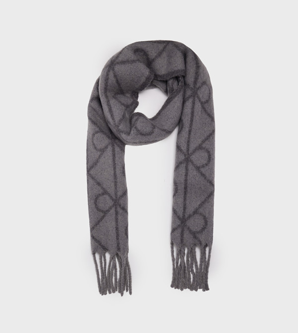 Calvin Klein  Scarves - Grey Woollen Scarves