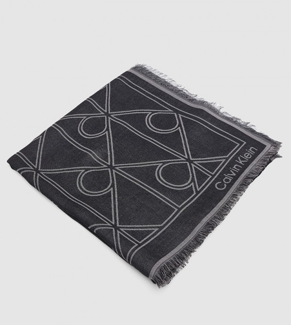 كالفين كلاين  أوشحة - رمادي Knitted Scarves